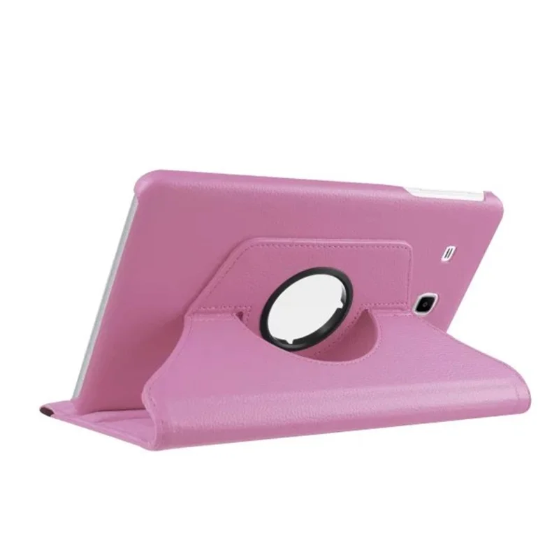 For Samsung Galaxy Tab E 9.6 T560 / T561 Rotary Stand Leather Cover - Pink