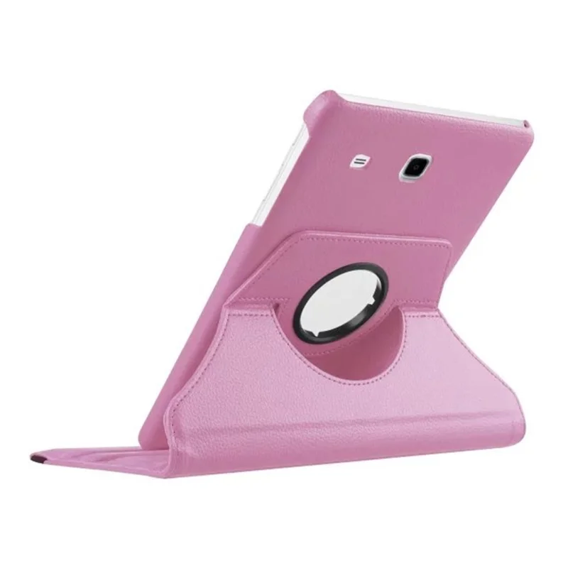 For Samsung Galaxy Tab E 9.6 T560 / T561 Rotary Stand Leather Cover - Pink