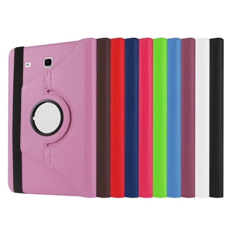 For Samsung Galaxy Tab E 9.6 T560 / T561 Rotary Stand Leather Cover - Pink