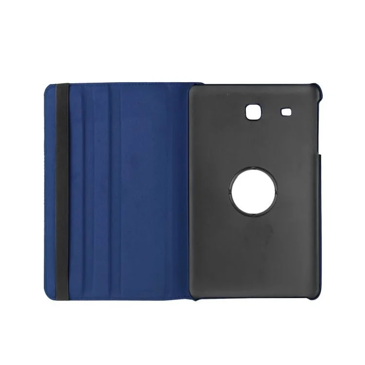 Coperchio in Pelle Rotativa Per Rotazione Della Trama Litchi Per Samsung Galaxy Tab E 9.6 T560 / T561 - Blu Scuro