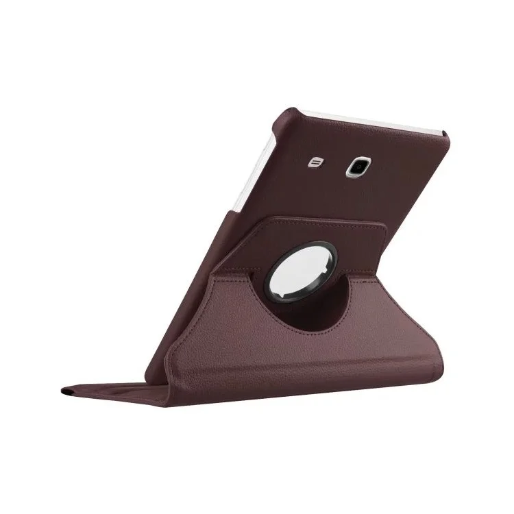 Litchi Texture Rotary Stand Leather Cover for Samsung Galaxy Tab E 9.6 T560 / T561 - Brown