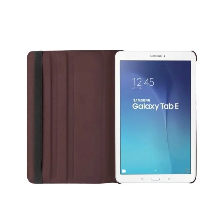 Coperchio in Pelle Rotativa Per Rotazione Della Trama Litchi Per Samsung Galaxy Tab E 9.6 T560 / T561 - Marrone