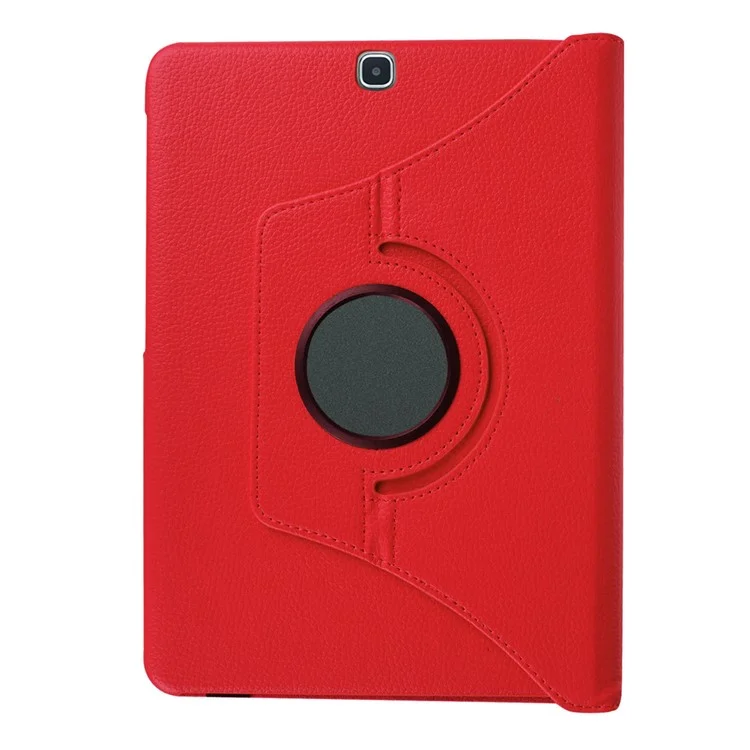 For Samsung Galaxy Tab S2 9.7 Lychee Litchi Grain Leather Rotary Stand Cover - Red