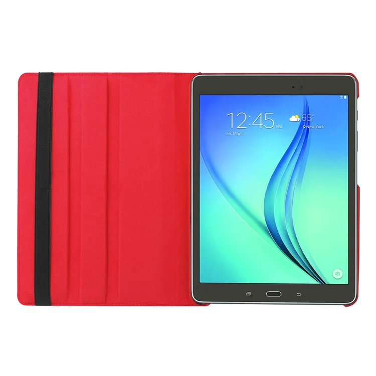 For Samsung Galaxy Tab S2 9.7 Lychee Litchi Grain Leather Rotary Stand Cover - Red