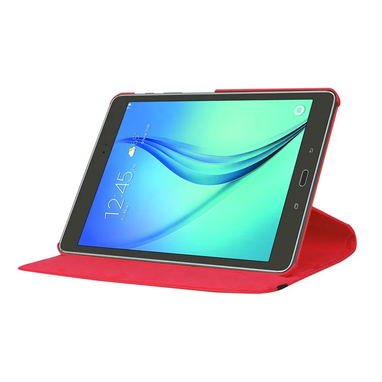 For Samsung Galaxy Tab S2 9.7 Lychee Litchi Grain Leather Rotary Stand Cover - Red
