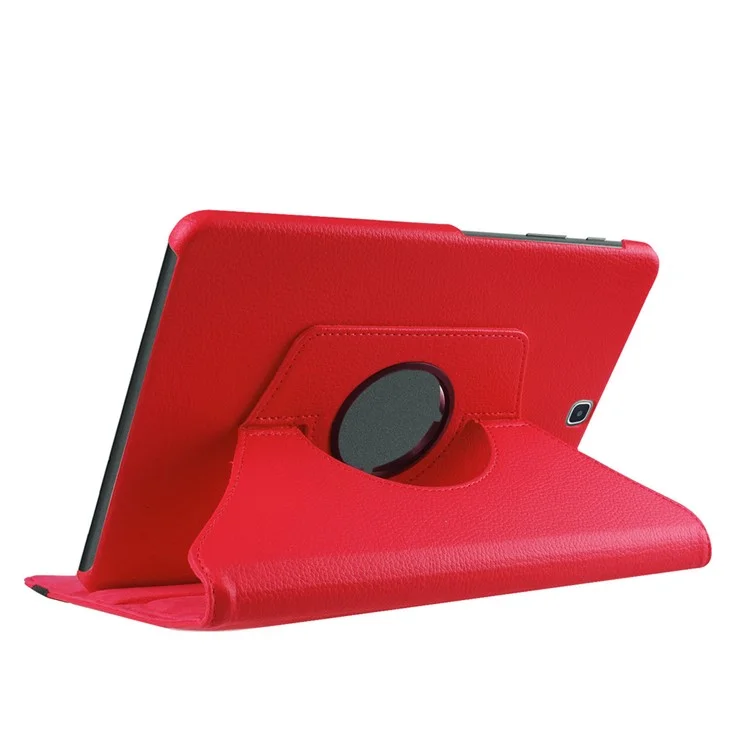 For Samsung Galaxy Tab S2 9.7 Lychee Litchi Grain Leather Rotary Stand Cover - Red