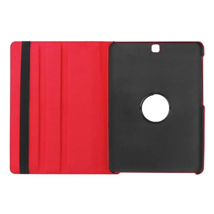 For Samsung Galaxy Tab S2 9.7 Lychee Litchi Grain Leather Rotary Stand Cover - Red