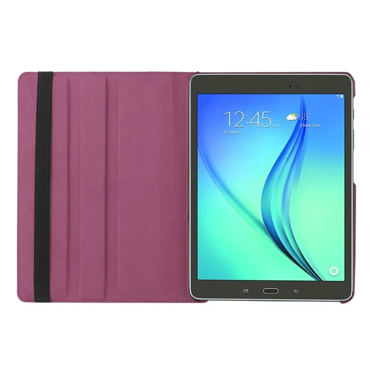 Para Samsung Galaxy Tab S2 9.7 Lychee Litchi Grano De Cuero Rotary Stand Cover - Púrpura