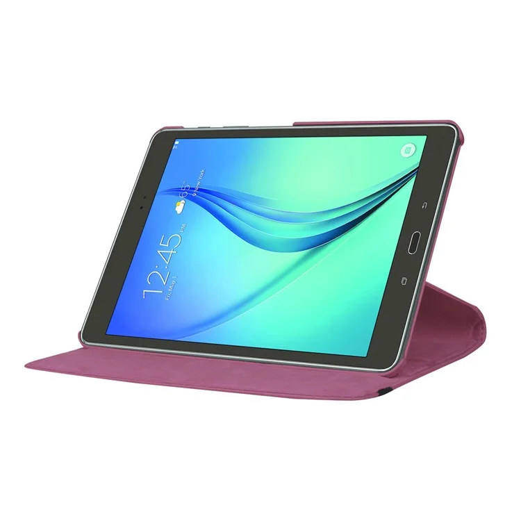 Para Samsung Galaxy Tab S2 9.7 Lychee Litchi Grano De Cuero Rotary Stand Cover - Púrpura