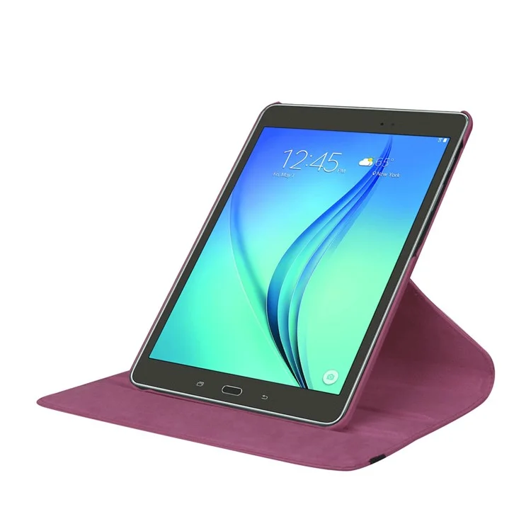 Pour Samsung Galaxy Tab S2 9.7 Lychee Litchi Grain Cuir Rotatif Support Couverture - Violet