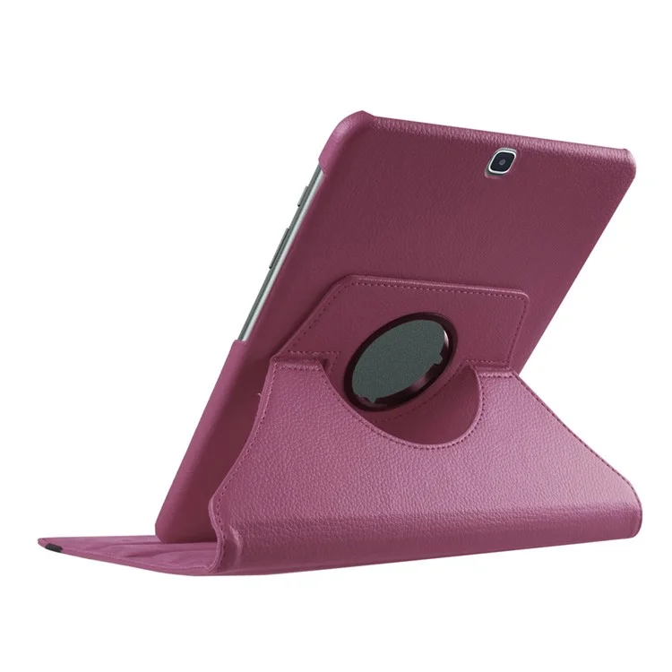 Para Samsung Galaxy Tab S2 9.7 Lychee Litchi Grano De Cuero Rotary Stand Cover - Púrpura