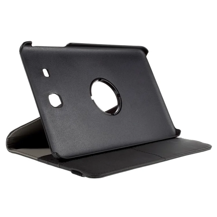 Twill Texture Leather Rotary Stand Cover for Samsung Galaxy Tab E 9.6 T560 - Black