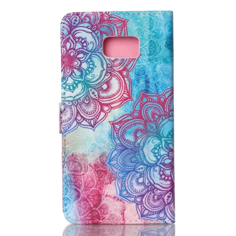 Wallet Leather Shell for Samsung Galaxy S6 edge Plus G928 - Beautiful Mandala