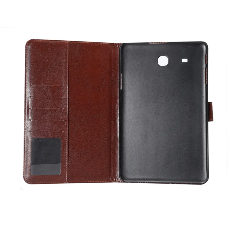 Flowers Leather Wallet Cover for Samsung Galaxy Tab E 9.6 T560 with Stand - White