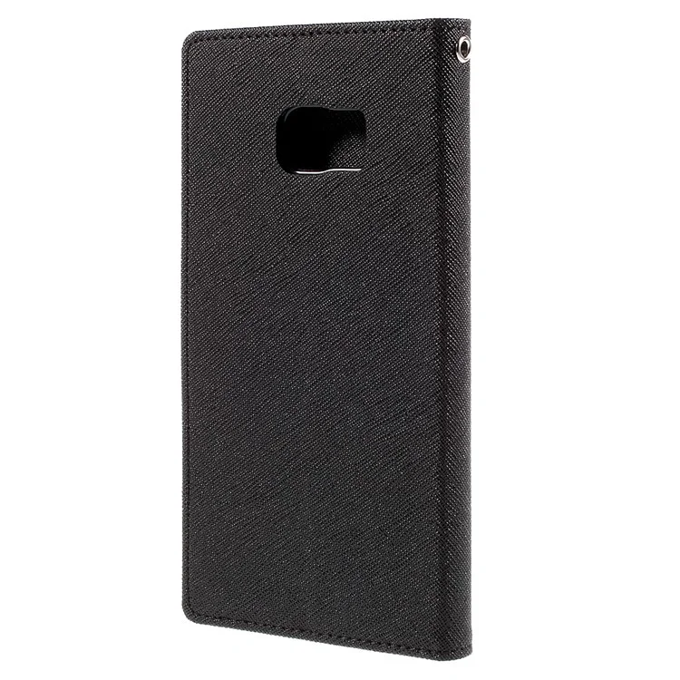 MERCURY Goospery Leather Wallet Case for Samsung Galaxy S6 edge Plus G928 with Stand - Black
