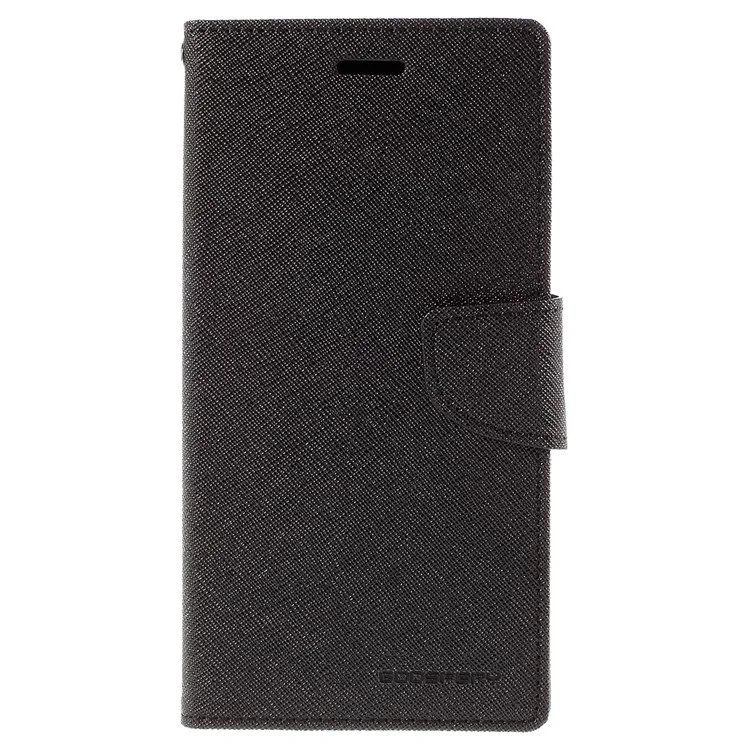 MERCURY Goospery Leather Wallet Case for Samsung Galaxy S6 edge Plus G928 with Stand - Black
