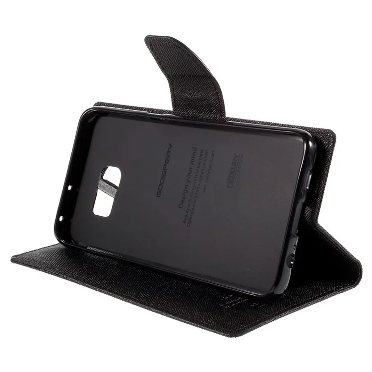 MERCURY Goospery Leather Wallet Case for Samsung Galaxy S6 edge Plus G928 with Stand - Black