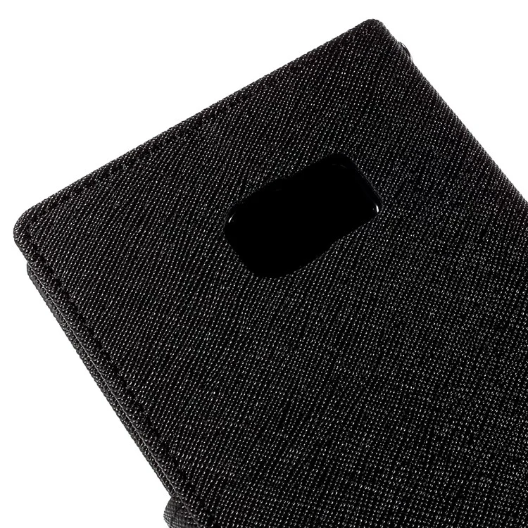 MERCURY Goospery Leather Wallet Case for Samsung Galaxy S6 edge Plus G928 with Stand - Black