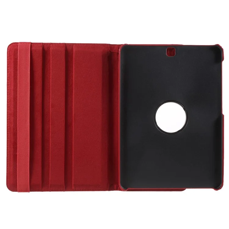 Soporte giratorio Funda de cuero para Samsung Galaxy Tab S2 9.7 T810 T815 Soporte de varios ángulos Accesorio para tableta - Rojo 
