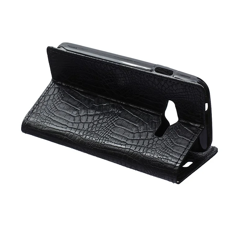 Crocodile Texture Leather Wallet Case for Samsung Galaxy Trend 2 Lite G318H / V Plus G318 - Black