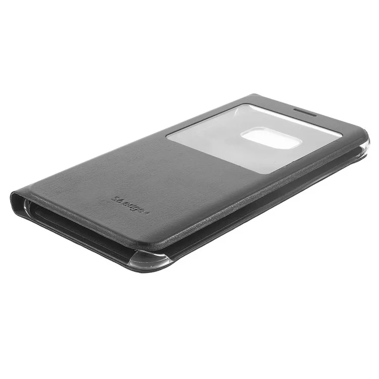 View Window Leather Case for Samsung Galaxy S6 edge+ G928 - Black