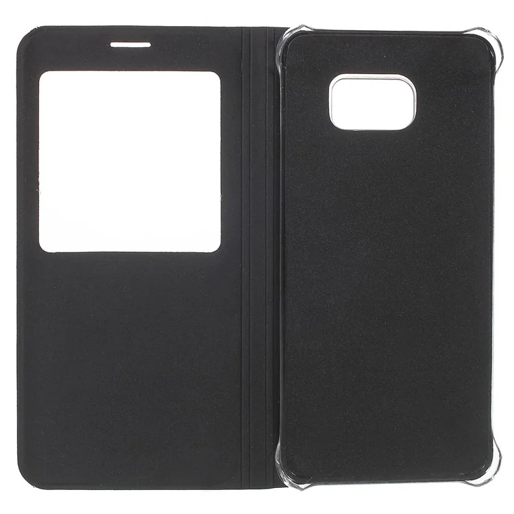 View Window Leather Case for Samsung Galaxy S6 edge+ G928 - Black