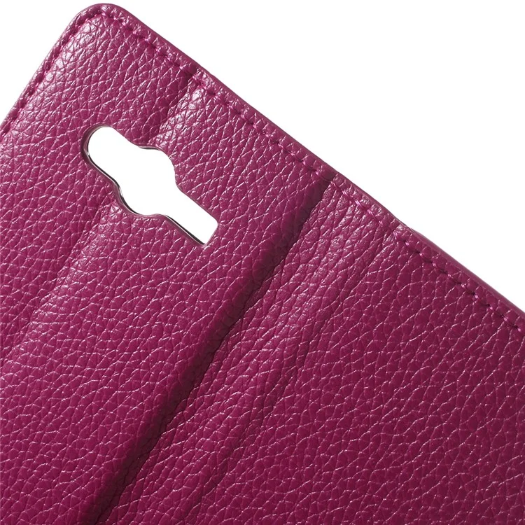 Litchi Skin Wallet Leather Stand Cover for Samsung Galaxy Trend 2 Lite G318H / V Plus G318 - Rose