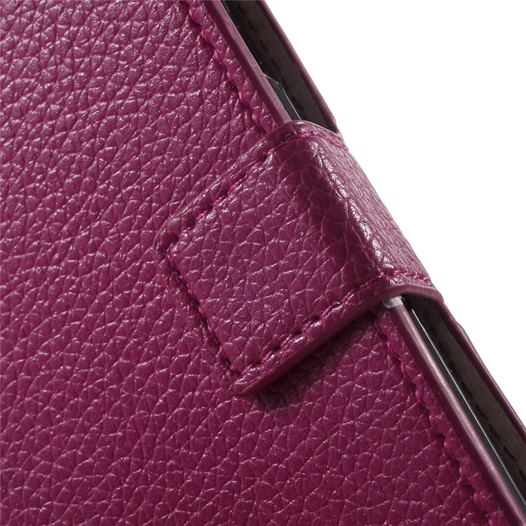 Litchi Skin Wallet Leather Stand Cover for Samsung Galaxy Trend 2 Lite G318H / V Plus G318 - Rose