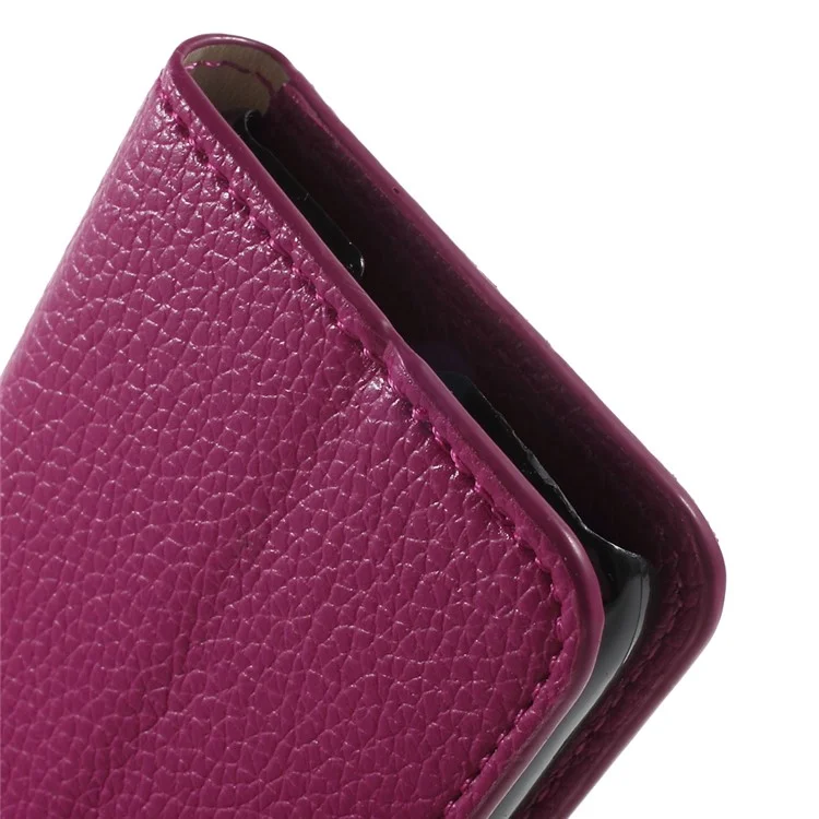 Litchi Skin Wallet Leather Stand Cover for Samsung Galaxy Trend 2 Lite G318H / V Plus G318 - Rose