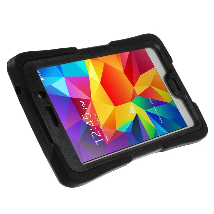 Heavy Duty PC + Silicone Shield Case with Kickstand for Samsung Galaxy Tab 4 7.0 T230 T231 T235 - Black