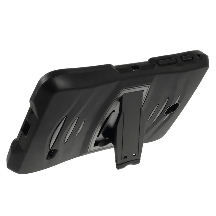 Heavy Duty PC + Silicone Shield Case with Kickstand for Samsung Galaxy Tab 4 7.0 T230 T231 T235 - Black