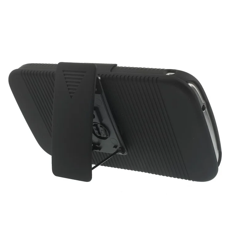Horizontal Stripes Belt Clip Holster Hard Case with Stand for Samsung Galaxy K S5 zoom C115