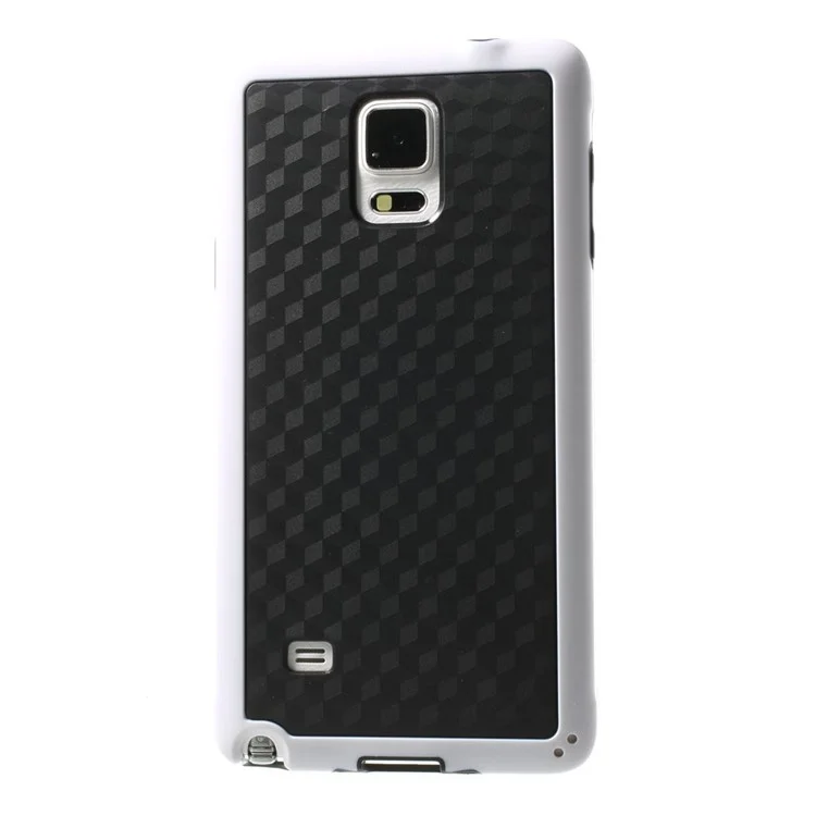 Rhombus Pattern TPU + PC Hybrid Cover for Samsung Galaxy Note 4 N910 - White