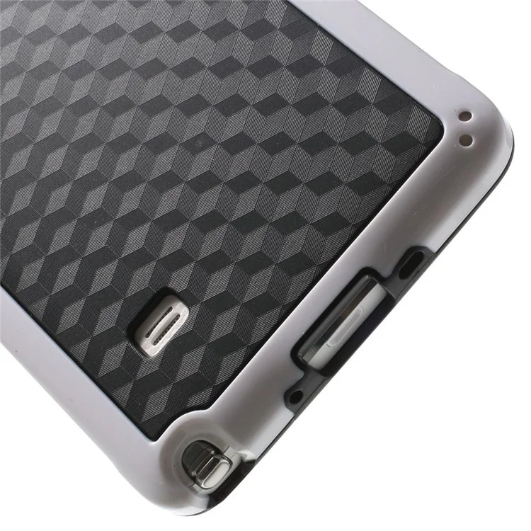 Rhombus Pattern TPU + PC Hybrid Cover for Samsung Galaxy Note 4 N910 - White