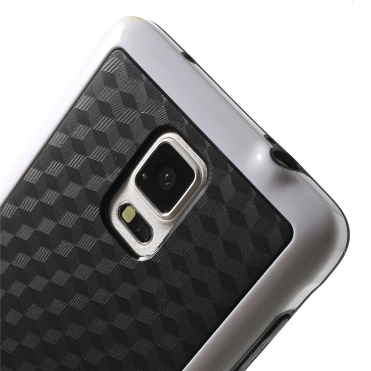 Rhombus Pattern TPU + PC Hybrid Cover for Samsung Galaxy Note 4 N910 - White