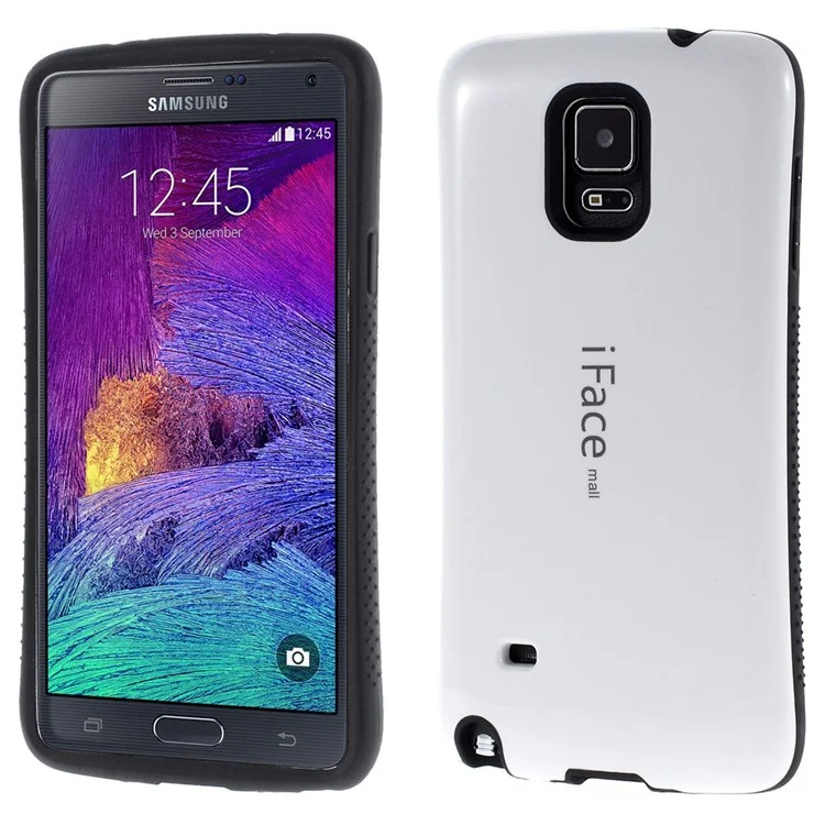 IFACE MALL Non-slip TPU Edge & Glossy PC Back Case for Samsung Galaxy Note 4 N910 - White