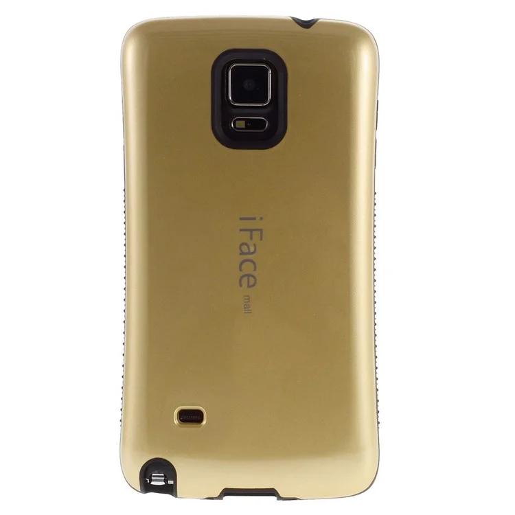 IFACE MALL Non-slip TPU Edge & Glossy PC Hybrid Cover for Samsung Galaxy Note 4 N910 - Gold