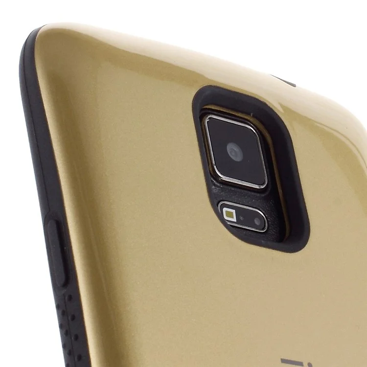 IFACE MALL Non-slip TPU Edge & Glossy PC Hybrid Cover for Samsung Galaxy Note 4 N910 - Gold