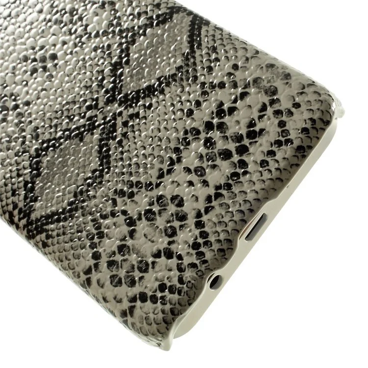 For Samsung Galaxy A3 SM-A300F Snake Texture Leather Coated Plastic Cover - White