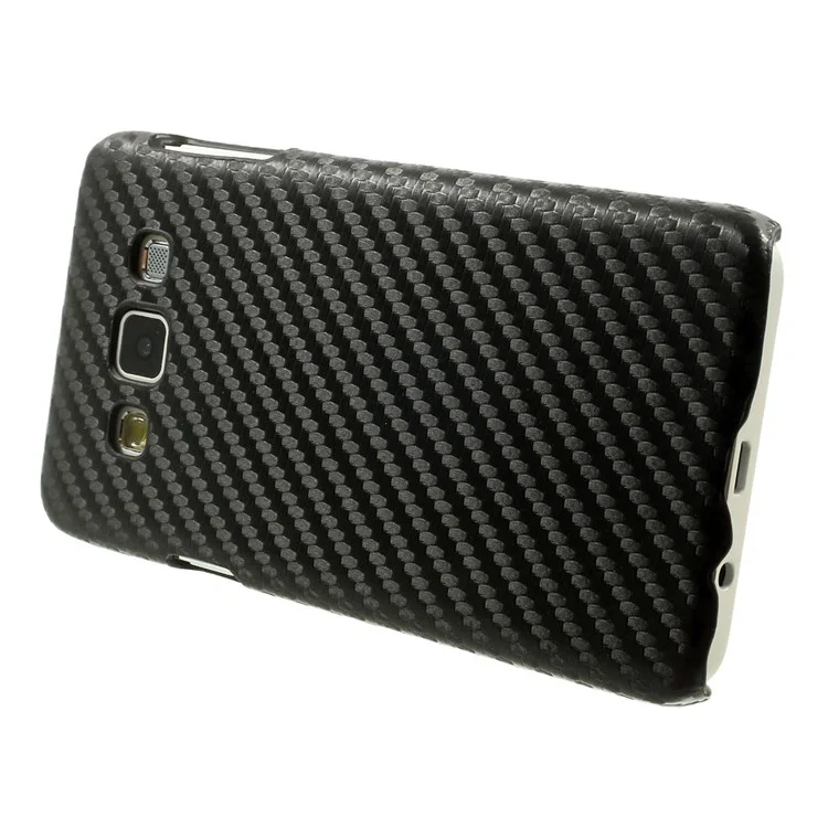 Carbon Fiber Leather Skin for Samsung Galaxy A3 SM-A300F Plastic Case - Black