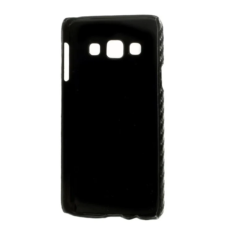 Carbon Fiber Leather Skin for Samsung Galaxy A3 SM-A300F Plastic Case - Black