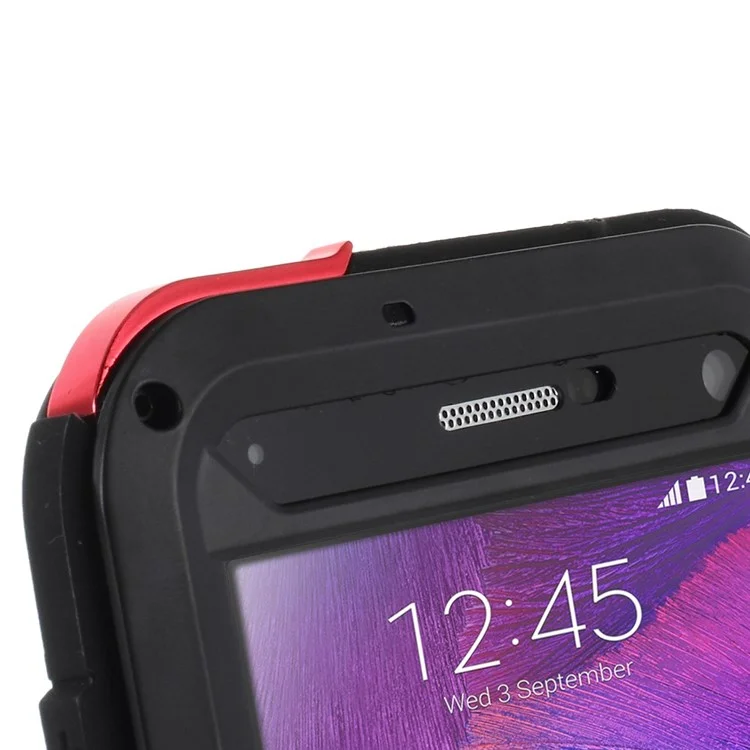 Black LOVE MEI for Samsung Galaxy Note 4 N910 Shockproof Dropproof Dustproof Powerful Case