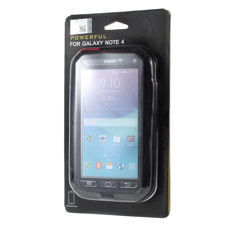 Black LOVE MEI for Samsung Galaxy Note 4 N910 Shockproof Dropproof Dustproof Powerful Case