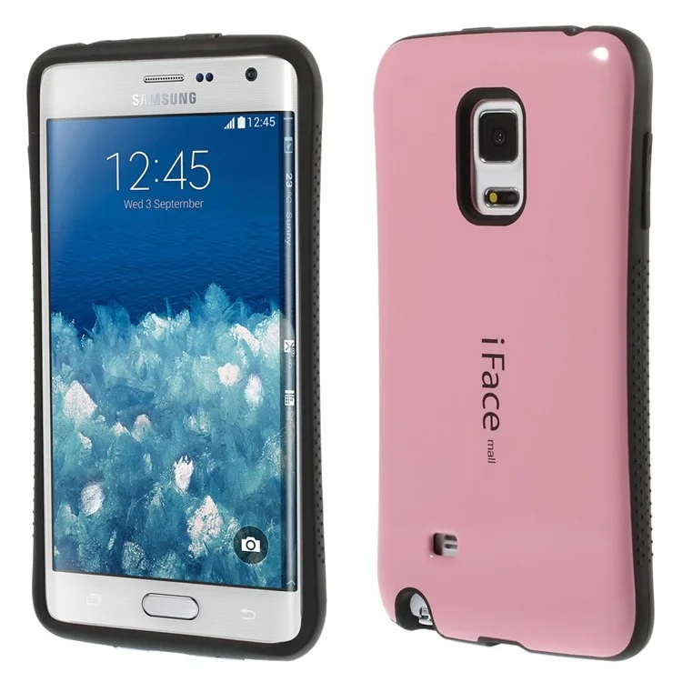 IFACE MALL Glossy PC TPU Combo Case for Samsung Galaxy Note Edge SM-N915 - Pink
