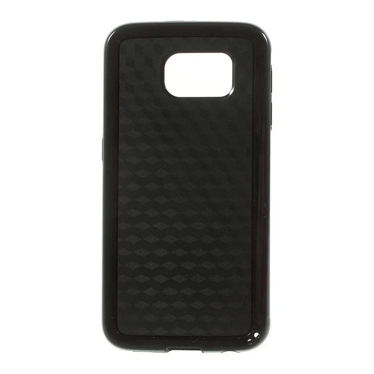 Rhombus Pattern TPU + PC Hybrid Case for Samsung Galaxy S6 G920 - Black