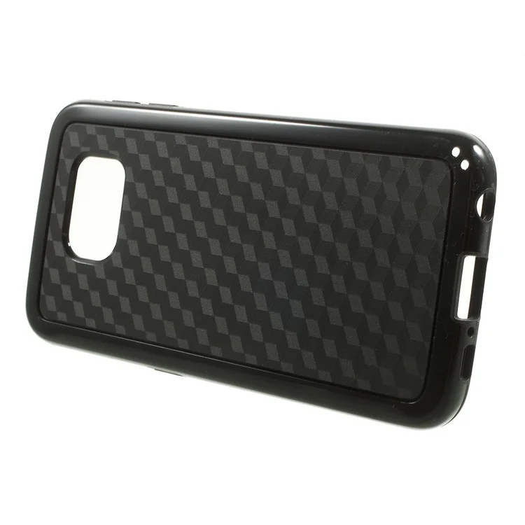 Rhombus Pattern TPU + PC Hybrid Case for Samsung Galaxy S6 G920 - Black