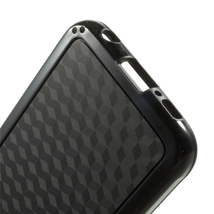 Rhombus Pattern TPU + PC Hybrid Case for Samsung Galaxy S6 G920 - Black