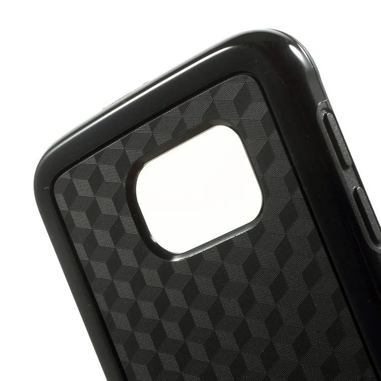 Rhombus Pattern TPU + PC Hybrid Case for Samsung Galaxy S6 G920 - Black