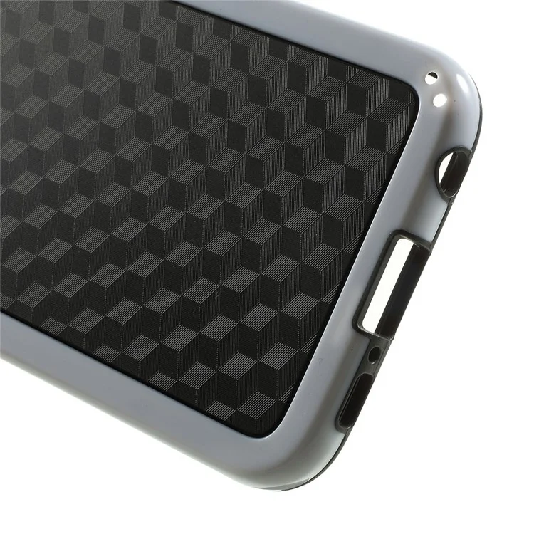 Rhombus Pattern TPU + PC Hybrid Cover for Samsung Galaxy S6 G920 - White