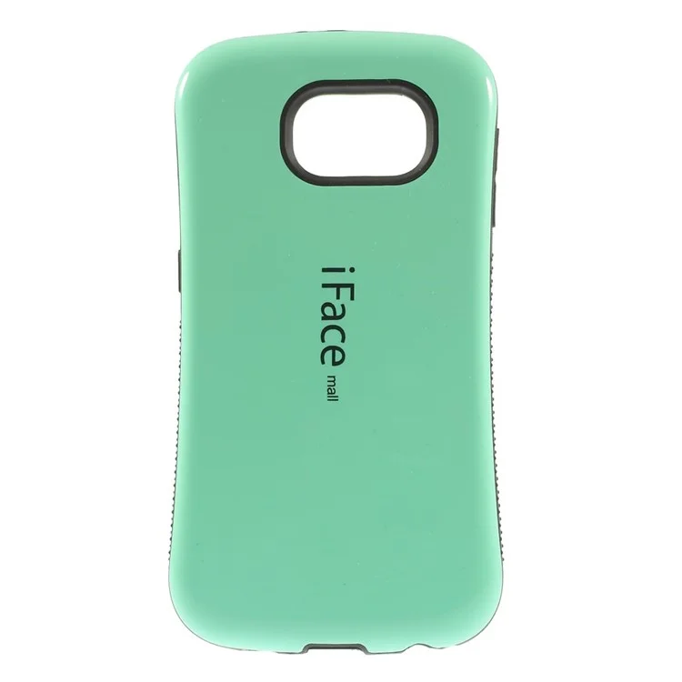 IFACE MALL Glossy PC and Non-slip TPU Back Case Cover for Samsung Galaxy S6 G920 - Cyan